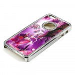 Wholesale iPhone 5 5S Butterfly Diamond Chrome Case (Purple MIX)